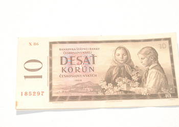 Stary banknot 10 koron Czechosłowacja 1960 antyk