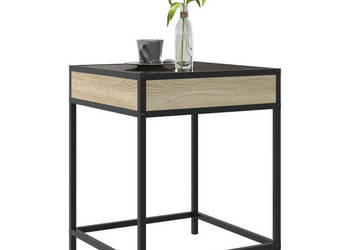 Stolik kawowy z LED Infinity dąb sonoma 40x40x51 cm WM-847673