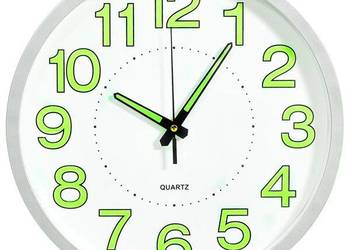 vidaXL Fluorescencyjny zegar ścienny, biały(SKU:325167)