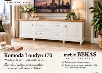 Śliczna KOMODA LONDYN (2D-2s) Prowansalska BLAT Dąb Bekas PRODUCENT Mebli