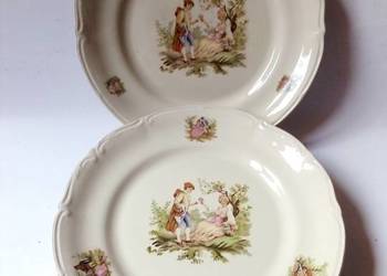 5 dużych talerzy miłość wiedeńska porcelit Tułowice vintage PRL