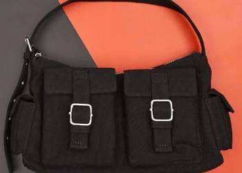 czarna torba torebka do reki kieszenie sinsay