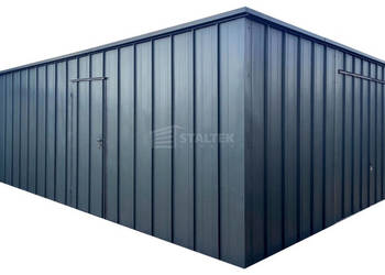 Garaż blaszany 6x8 - brama uchylna - drzwi - blac - dach ST211