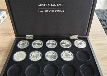 Australijski Emu 2018-2025 srebro próby 999 kaseta
