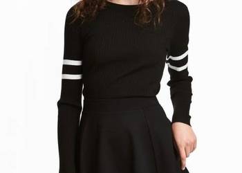 czarna biała bluzka H&M xs 34