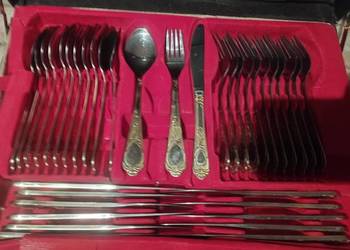 Sztućce komplet dla 12 osób,gold princess