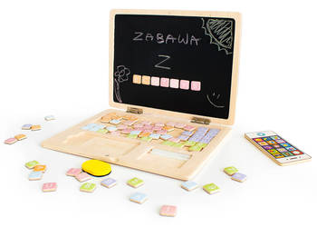 Drewniany laptop edukacyjny tablica magnetyczna ECOTOYS