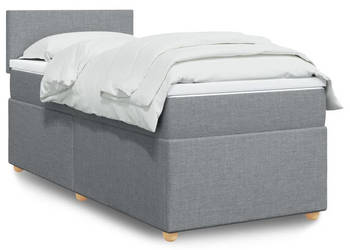 Łóżko kontynentalne z materacem jasnoszare tkanina 80x200 cm WM-3286500