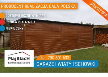 Drewnopodobny Garaż / ALTANA OGRODOWA / Złoty Dąb / Orzech - Maj-Blach