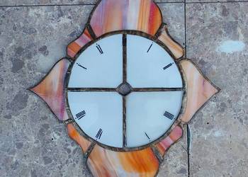 Witraż szkło kolorowe tarcza zegara 27x20cm