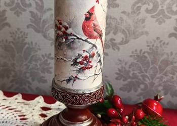 Świecznik. Wieczna świeca. Zima. Gwiazdka, Prezent.