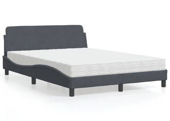 Łóżko z materacem ciemnoszare aksamitne 120x200 cm WM-3208372