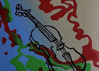 Obraz na płótnie autorski akryl skrzypce