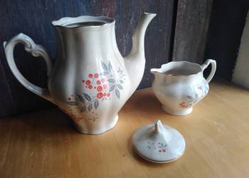 Porcelana Chodzież dzbanek i mlecznik zabytek PRL