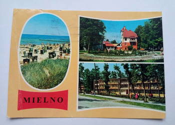 Pocztówka Mielno 1979r. PRL-u + Znaczek
