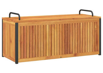 Skrzynia ogrodowa 110x45x42/53 cm drewno akacjowe i stal WM-367609