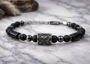 BRANSOLETKA NA LINCE RUNA KAUNAN DO WYBORU STAL KAMIEŃ TURMALIN NA WYMIAR