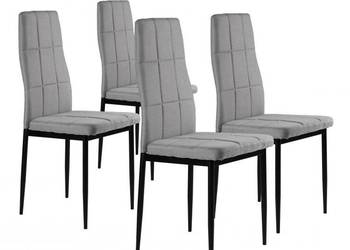 Zestaw krzesła tapicerowane do jadalni i salonu 4 sztuki szare ModernHome