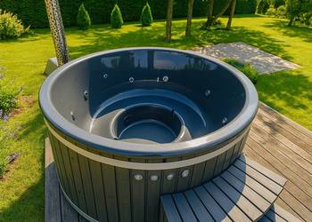 Balia ogrodowa z jacuzzi | Hydromasaż | Piec | Transport gratis