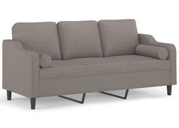 3-osobowa sofa z poduszkami kolor taupe 180 cm tkanina WM-3200860