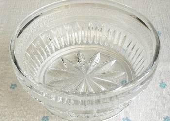 Miseczka szklana, bezbarwna, szkło prasowane Ząbkowice PRL