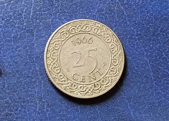 Stare monety 25 cent 1966 Surinam