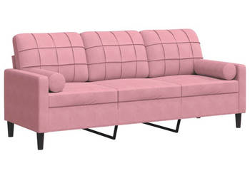 3-osobowa sofa z poduszkami różowa 180 cm aksamit WM-3278232