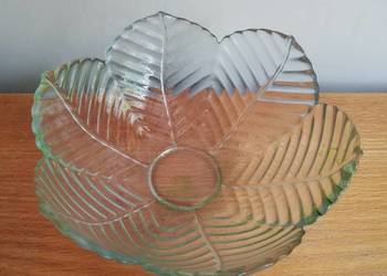 Misa Liść - szkło Krosno, Vintage PRL