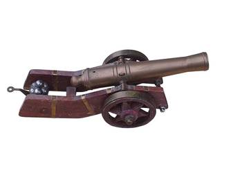 Stary model armaty z kulami unikat kolekcjonerski antyk rarytas z lat 30/40