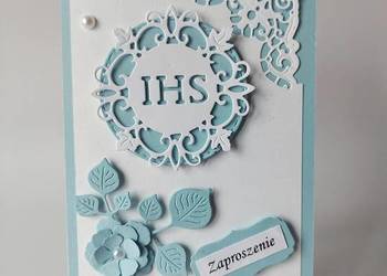 ZAPROSZENIA KOMUNIA CHŁOPIEC IHS W OKRĘGU C6 BŁĘKIT - BIEL