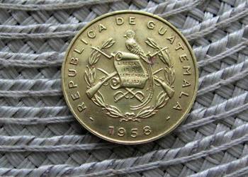 Gwatemala 1 Cent 1958r - Mały napis