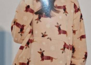 NOWA Bluza-koc, kocobluza z jamnikiem, świąteczny jamnik, z kieszenią,Cleve