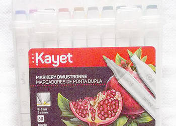 dwustronne markery 60, permanentne markery kayet, komplet markerów 60 sztuk