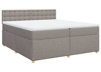 Łóżko kontynentalne z materacem taupe tkanina 200x200 cm WM-3289105