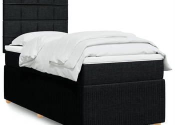 Łóżko z Materacem Kontynentalne Czarne Do Sypialni 100x200 cm WM-3294269