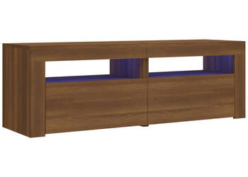 Szafka pod TV z oświetleniem LED brązowy dąb 120x35x40 cm WM-815686