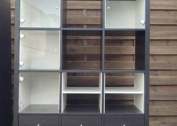 Regał IKEA Kallax 4x3 czarnobrąz witryna + akcesoria Regał IKEA Kallax 4x3 czarnobrąz witryna + akcesoria