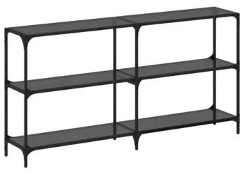 Stolik konsolowy z czarnym szklanym blatem 1585x30x81 cm WM-846033