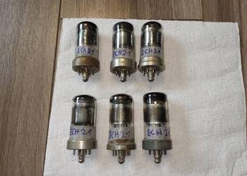 Lampy elektronowe: ECH21, cena za 6 szt. Ale mogę sprzedać na sztuki.