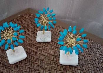 DRZEWKO szczęścia wys. 8cm TURKMENIT mosiądz BIBELOT kominek