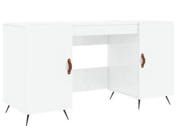 Biurko białe z połyskiem 140x50x75 cm materiał drewnopochodny WM-829518