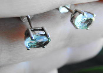 Kolczyki srebro 925 i seledynowe cyrkonie