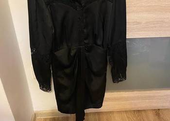 Nowa sukienka satynowa koronkowa czarna sugarfree 36 s