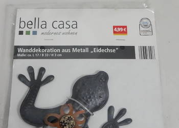 Metalowa dekoracja ścienna Jaszczurka Gekon BELLA CASA – Nowa, Loft / Boho