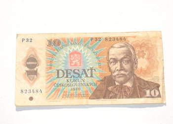Stary banknot 10 koron Czechosłowacja 1986 antyk