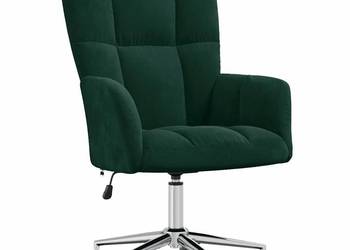 vidaXL Fotel, ciemnozielony, obity aksamitem(SKU:328163)