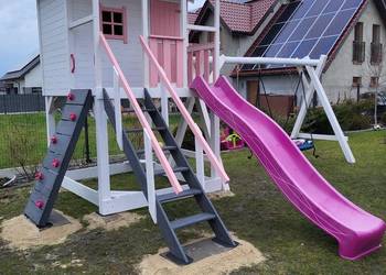 Domek dla dzieci plac zabaw huśtawki montaż gratis