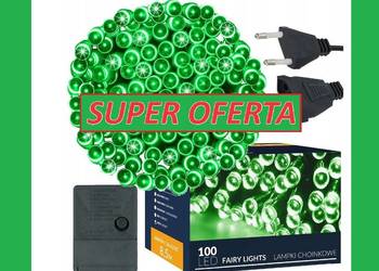 LAMPKI 100LED NA CHOINKĘ ZEW/WEW ZIELONE 8,5M