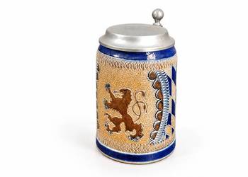 Niemiecki Kufel do Piwa Bierkrug 0,5L - Lew Bawarski, Retro / Vintage