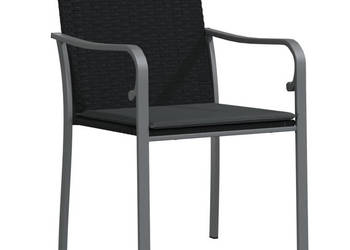 Krzesła ogrodowe z poduszkami 2 szt. czarne 56x59x84 cm WM-364094